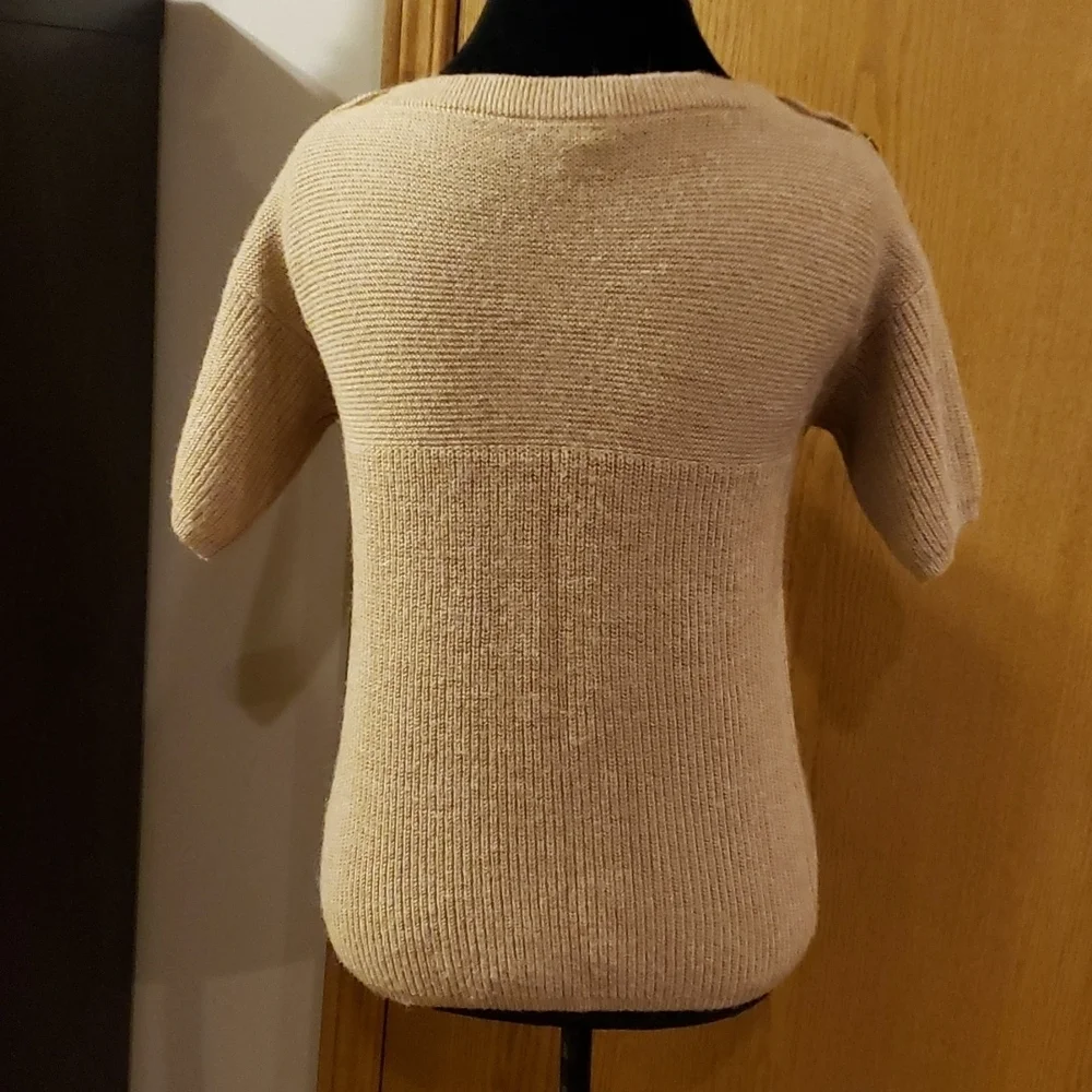 J crew tan alpaca blend short sleeve sweater